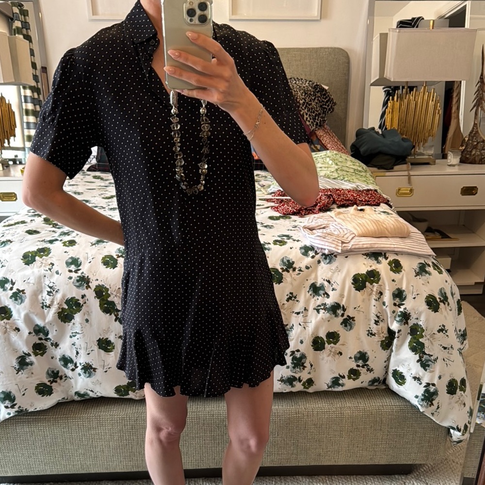 Goop g label navy Polka Dot Dress